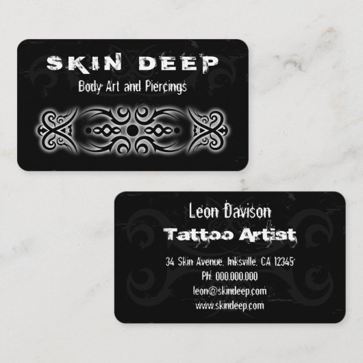Tribal Tattoo白黒の名刺 名刺 (正面/裏面)