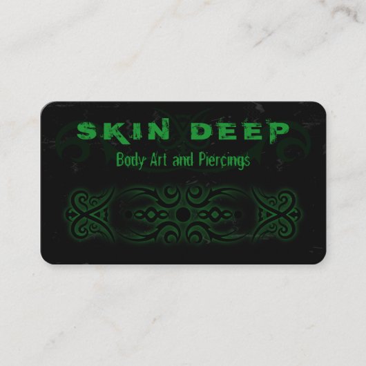 Tribal Tattoo Black and Green名刺 名刺 (正面)
