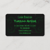 Tribal Tattoo Black and Green名刺 名刺 (裏面)