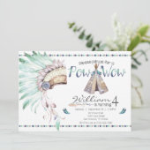 Tribal Teepee Pow Wow Birthday Party招待 招待状 (スタンド正面)
