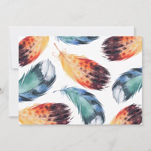 Tribal Teepee Pow Wow Birthday Party招待 招待状 (裏面)