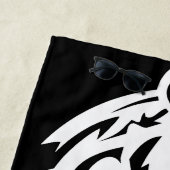 Tribal Tiger Minimal Black and White Design ビーチタオル (インサイチュ)