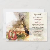 Tribal TipiとLove Boho Teepeeのキツネ結婚。 招待状 (裏面)