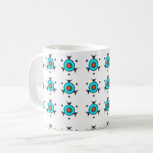Tribal Turquoise Pattern コーヒーマグカップ (正面左)