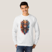 Tribal Warrior Queen Art – Fantasy Headdress Skull Tシャツ (正面フル)