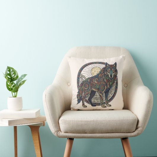 Tribal Wolf クッション (椅子)