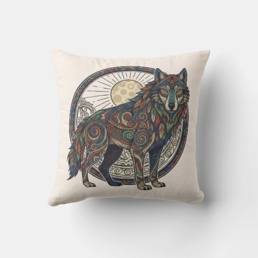 Tribal Wolf クッション (裏面)