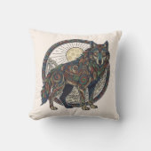 Tribal Wolf クッション (正面)