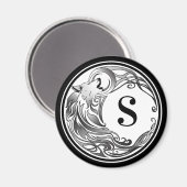 Tribal Wolf – シェードモノグラム マグネット (正面/裏面)