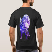 Tribal Wolf Howling at Moon T-Shirt | Mystical Blu Tシャツ (裏面)