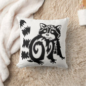 Tribal Woodland Raccoon Design クッション (ブランケット)
