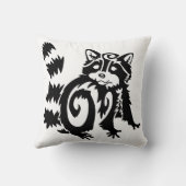 Tribal Woodland Raccoon Design クッション (裏面)