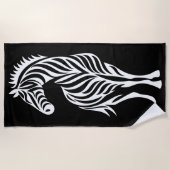 Tribal Zebra Silhouette Minimal Animal Design ビーチタオル (正面)