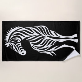 Tribal Zebra Silhouette Minimal Animal Design ビーチタオル
