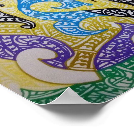 Tribe2 Maori Art by Roger R Whiteside ポスター (角)