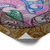 Tribe3 Abstract Maori Kowhaiwhai by RRW ポスター (角)