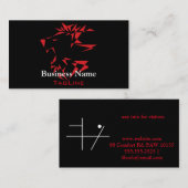 Tribe Roar Lion Red on Black Business Card 名刺 (正面/裏面)