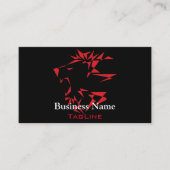 Tribe Roar Lion Red on Black Business Card 名刺 (正面)