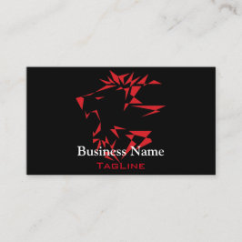 Tribe Roar Lion Red on Black Business Card 名刺