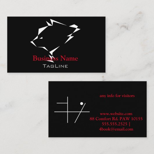 TribeBear Red on Black名刺 名刺 (正面/裏面)