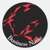 TribeBull Red on Black ラウンドシール (正面)