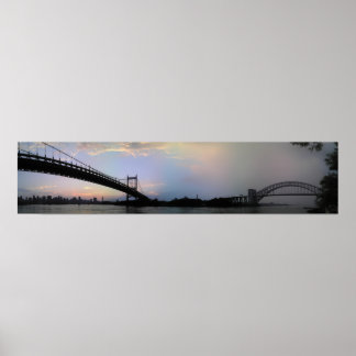 Triborough and Hell Gate Bridges Panorama ポスター
