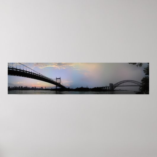 Triborough and Hell Gate Bridges Panorama ポスター (正面)