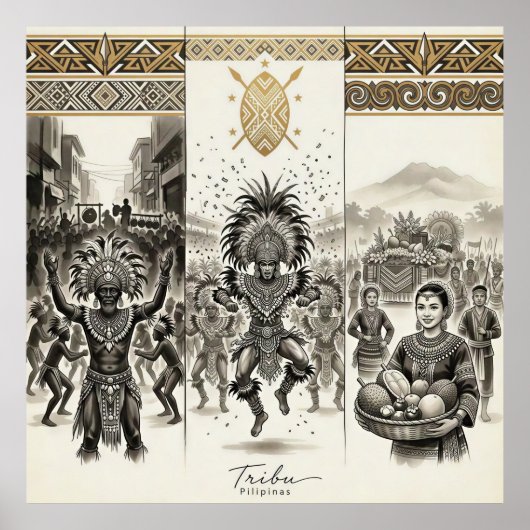 Tribu-Ati-Atihan · Dinagyang · Kadayawan ポスター (正面)