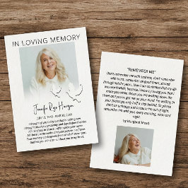 Tribute Photo Sympathy Funeral Poem Card 名刺