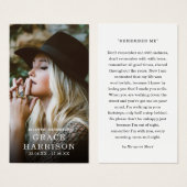 Tribute Photo Sympathy Funeral Prayer Card (正面&裏面)