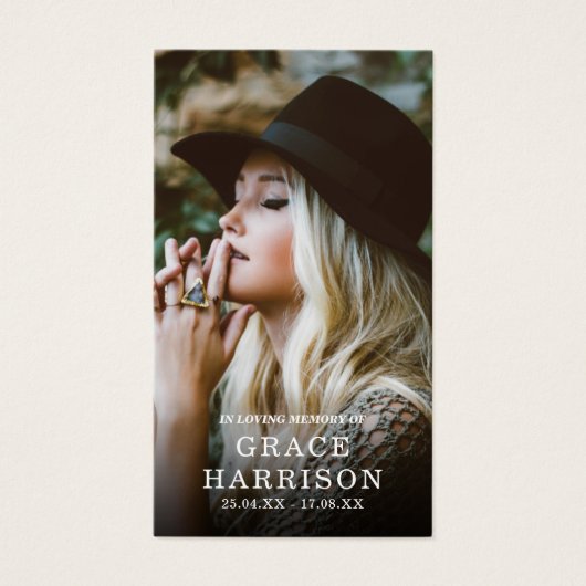 Tribute Photo Sympathy Funeral Prayer Card (正面)