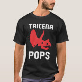Triceraはおもしろいな恐竜のパパのトリケラトプスのギフトをぽんと鳴らします Tシャツ (正面)