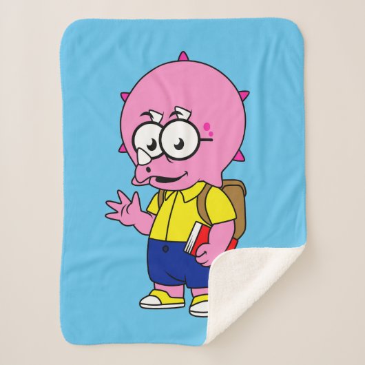 Triceratopsおたくとバックパックと教科書。 シェルパブランケット (正面)