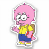 Triceratopsおたくとバックパックと教科書。 シール (正面)