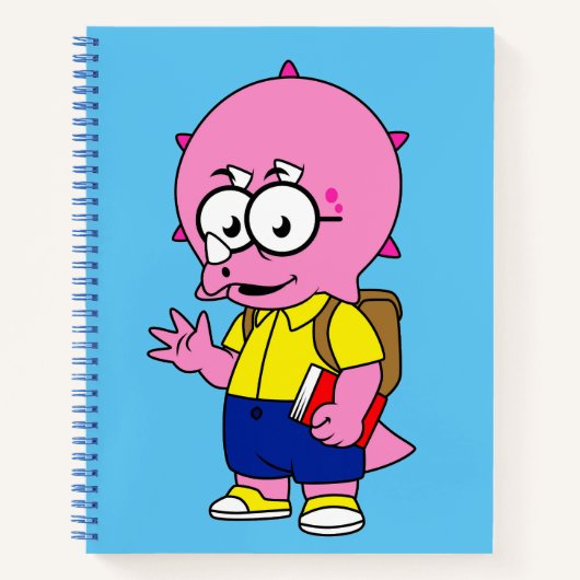 Triceratopsおたくとバックパックと教科書。 ノートブック (正面)