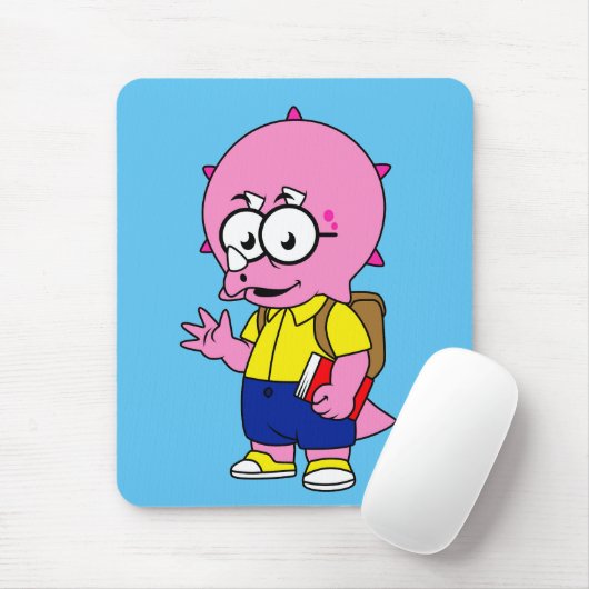 Triceratopsおたくとバックパックと教科書。 マウスパッド (マウス)