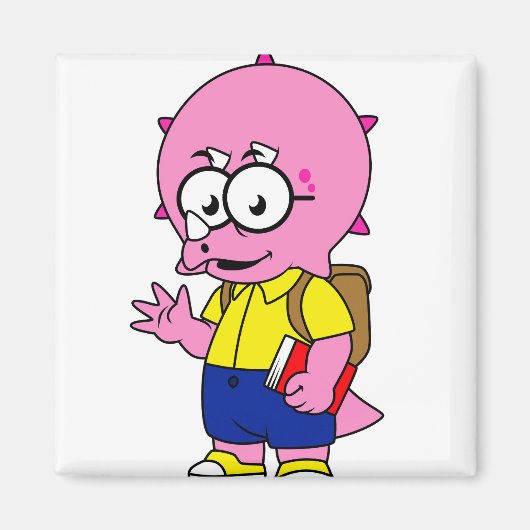 Triceratopsおたくとバックパックと教科書。 マグネット (正面)