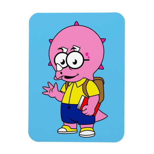 Triceratopsおたくとバックパックと教科書。 マグネット (縦)