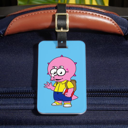 Triceratopsおたくとバックパックと教科書。 ラゲッジタグ (正面インサイチュ2)