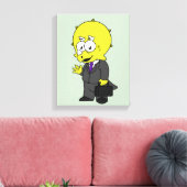 Triceratopsビジネスマンのイラストレーション。 キャンバスプリント (インサイチュ (リビング))