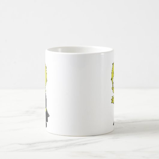 Triceratopsビジネスマンのイラストレーション。 コーヒーマグカップ (中央)