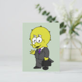 Triceratopsビジネスマンのイラストレーション。 ポストカード (スタンド正面)