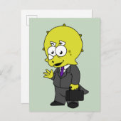 Triceratopsビジネスマンのイラストレーション。 ポストカード (正面/裏面)