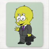 Triceratopsビジネスマンのイラストレーション。 マウスパッド (正面)