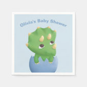 Triceratops恐竜の赤ちゃんシャワーパーティー用品 スタンダードカクテルナプキン (正面)