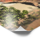 Triceratops食べ物ズアットマグノリア – 3D 描写 フォトプリント (角)