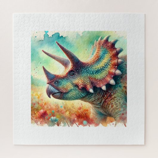 Triceratops 210724AREF145 - Watercolor ジグソーパズル (縦)