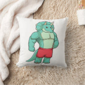 Triceratops as Bodybuilder atボディビル クッション (ブランケット)