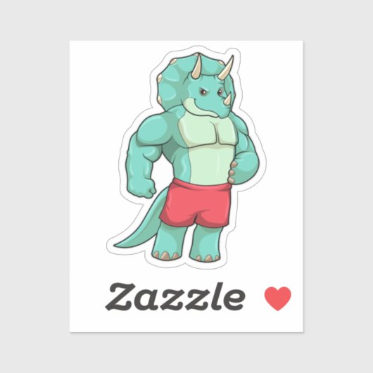 Triceratops as Bodybuilder atボディビル シール (シート)