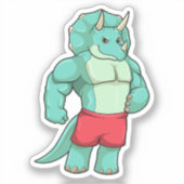 Triceratops as Bodybuilder atボディビル シール (正面)